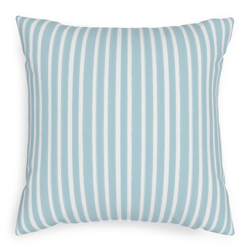 Galway - Pale Blue Pillow, Woven, Beige, 20x20, Single Sided, Blue, True Blue