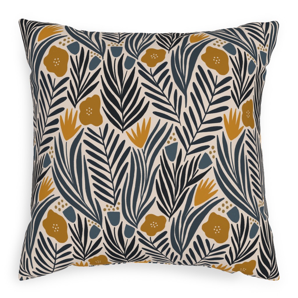 Nadia - Gold & Black Pillow, Woven, Beige, 20x20, Single Sided, Multicolor