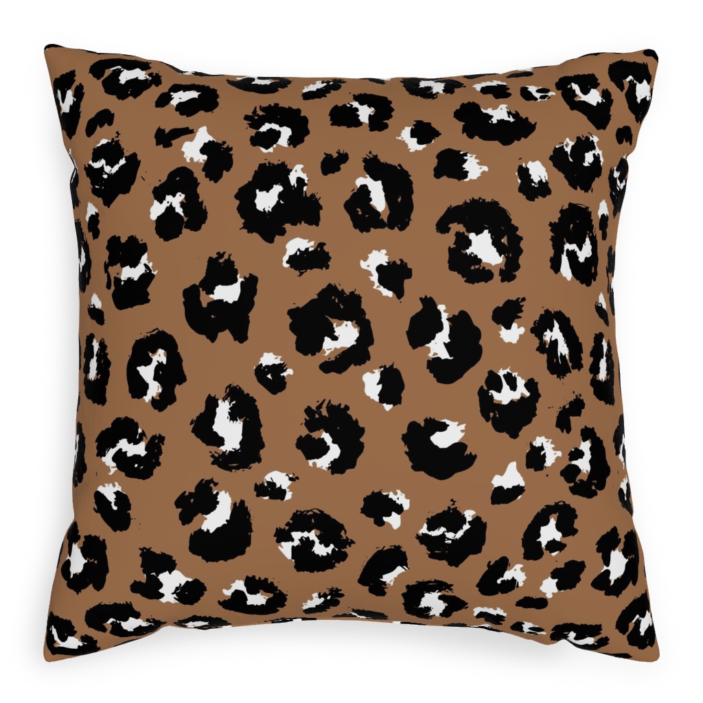 Leopard Spots - Caramel Pillow, Woven, Beige, 20x20, Single Sided, Brown