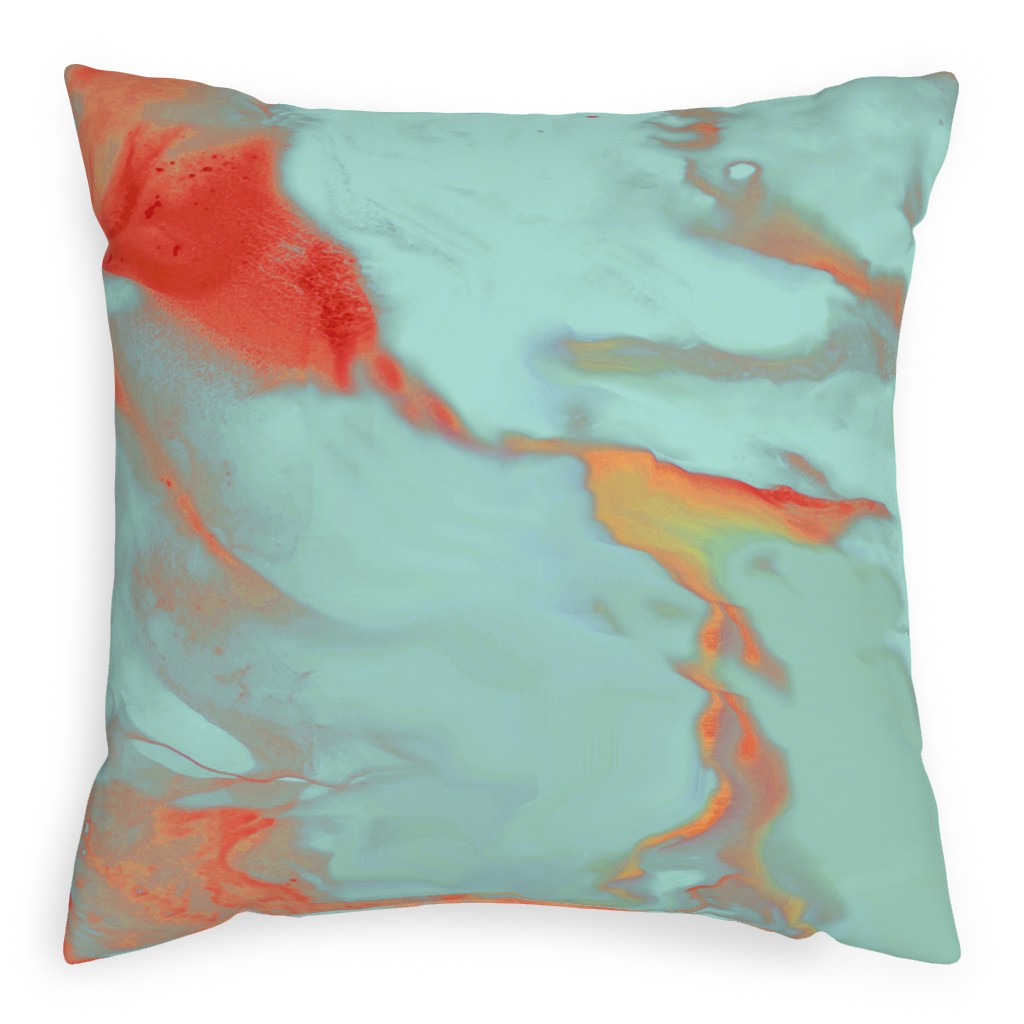 Abstract Watercolor - Multi Pillow, Woven, Beige, 20x20, Single Sided, Blue, True Blue