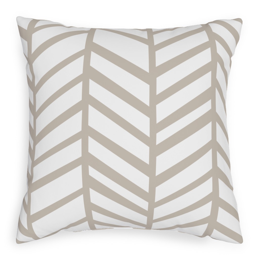 Herringbone Tender Shoots Pillow, Woven, Beige, 20x20, Single Sided, Beige, Wheat