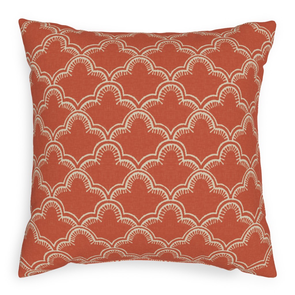 Tangier Pillow, Woven, Beige, 20x20, Single Sided, Orange