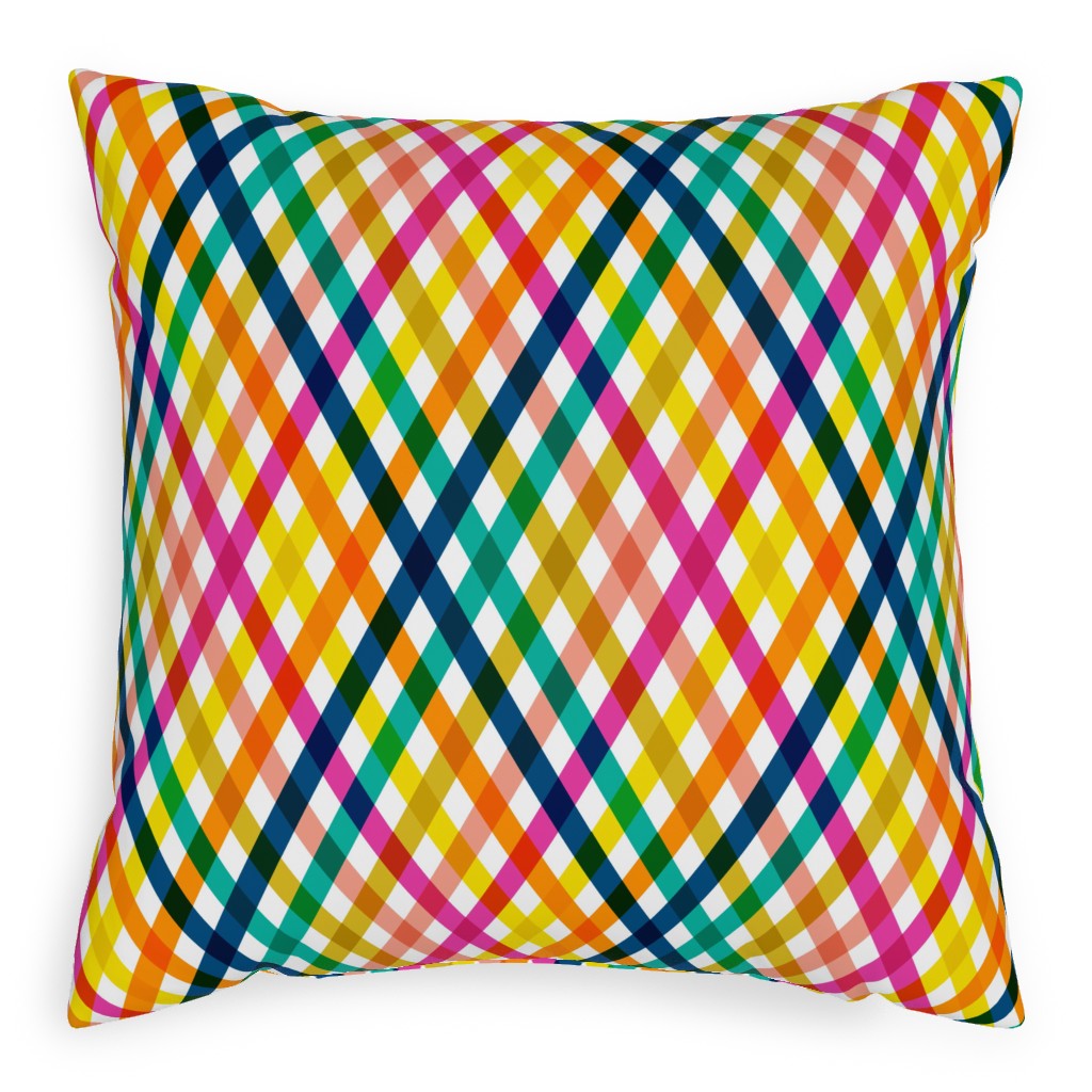 Birchdale Gingham Plaid - Multi Pillow, Woven, Beige, 20x20, Single Sided, Multicolor