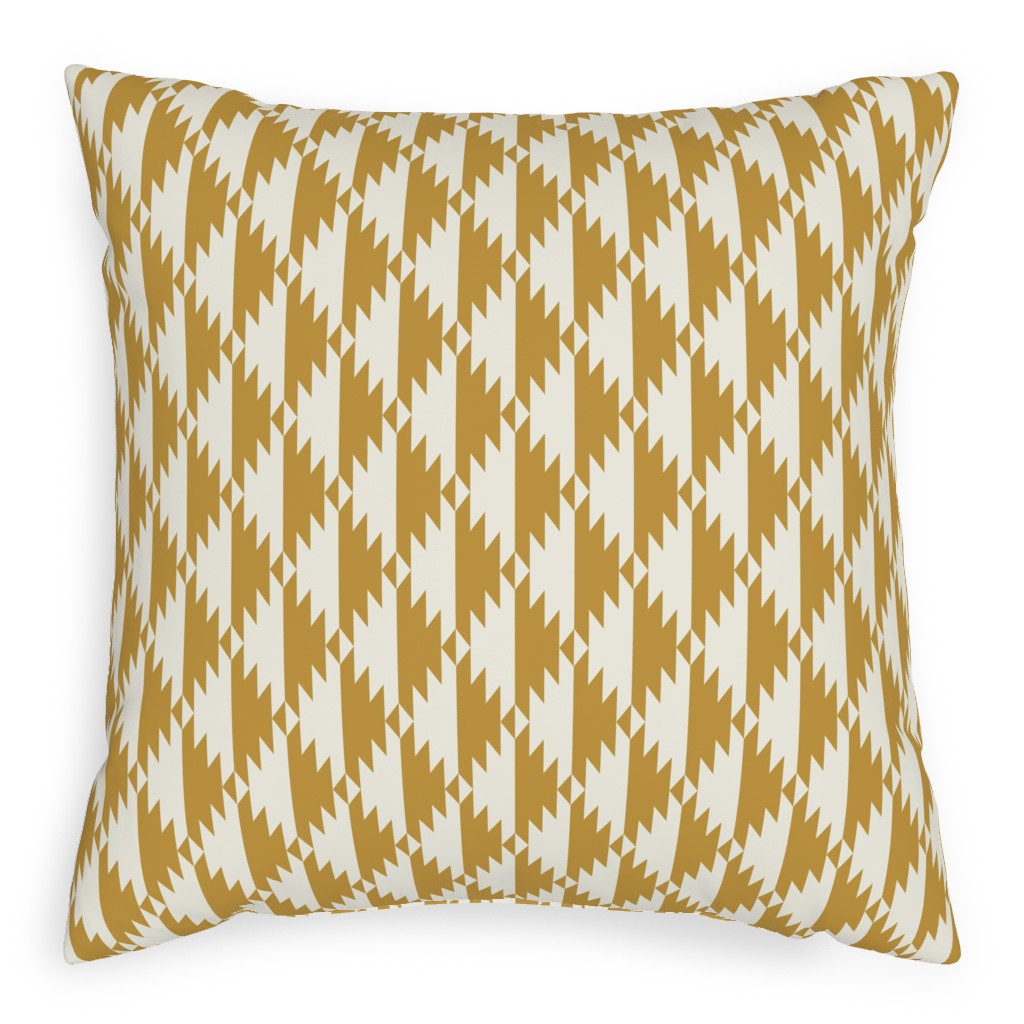 Tribal - Gold Pillow, Woven, Beige, 20x20, Single Sided, Yellow