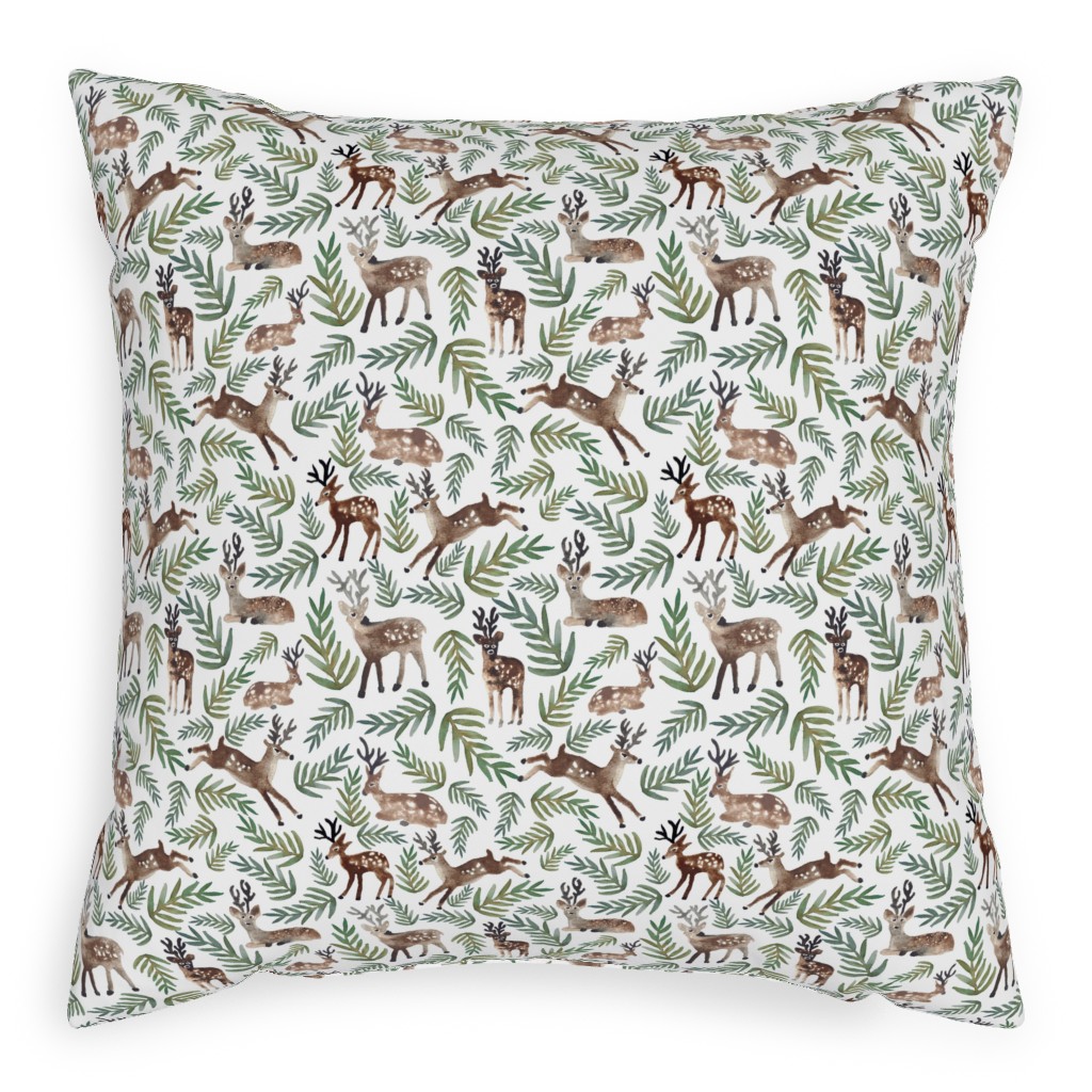 Loved Dearly - Green and Brown Pillow, Woven, Beige, 20x20, Single Sided, Green, Classic Green