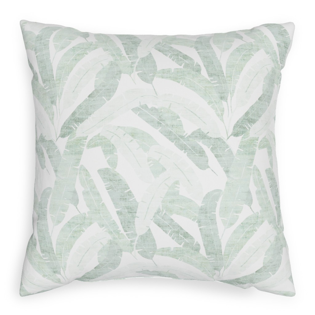 Banana Leaf - Light Pillow, Woven, Beige, 20x20, Single Sided, Green, Classic Green