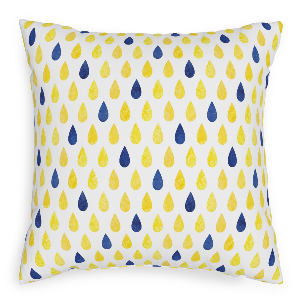 Drops Pillow, Woven, Beige, 20x20, Single Sided, Yellow