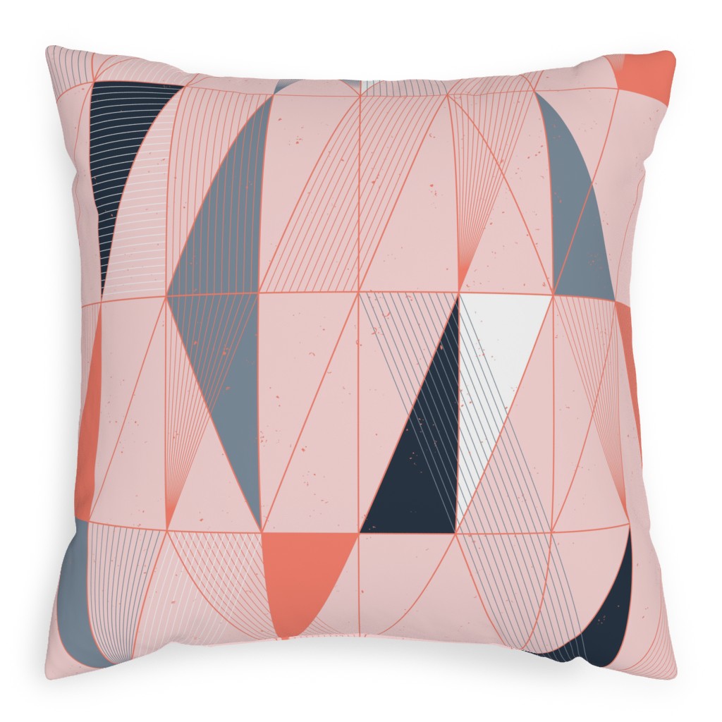 Mod Deco Miami Sunset - Multi Pillow, Woven, Beige, 20x20, Single Sided, Pink, Bright Pink