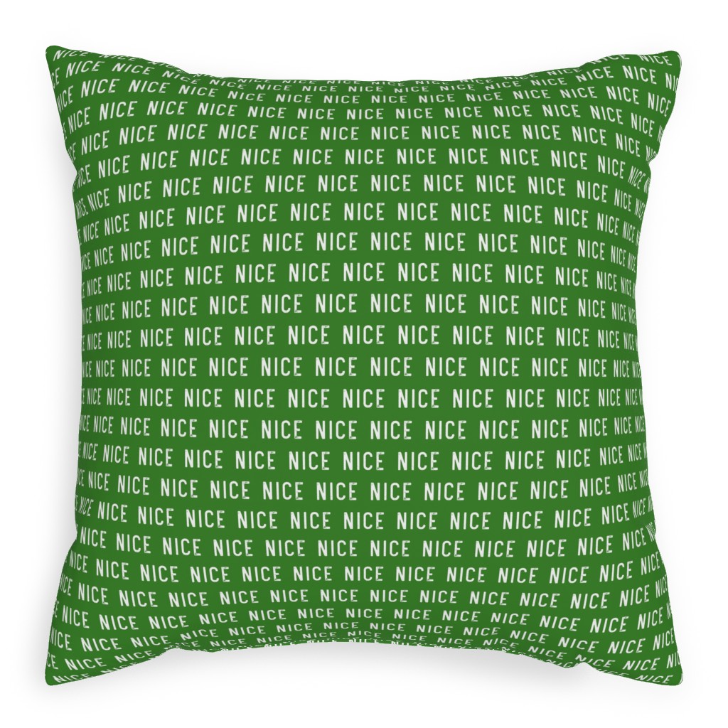 Nice - Green Pillow, Woven, Beige, 20x20, Single Sided, Green