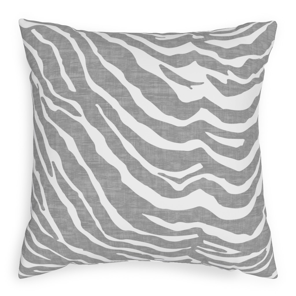 Zebra Texture - Gray Pillow, Woven, Beige, 20x20, Single Sided, Gray