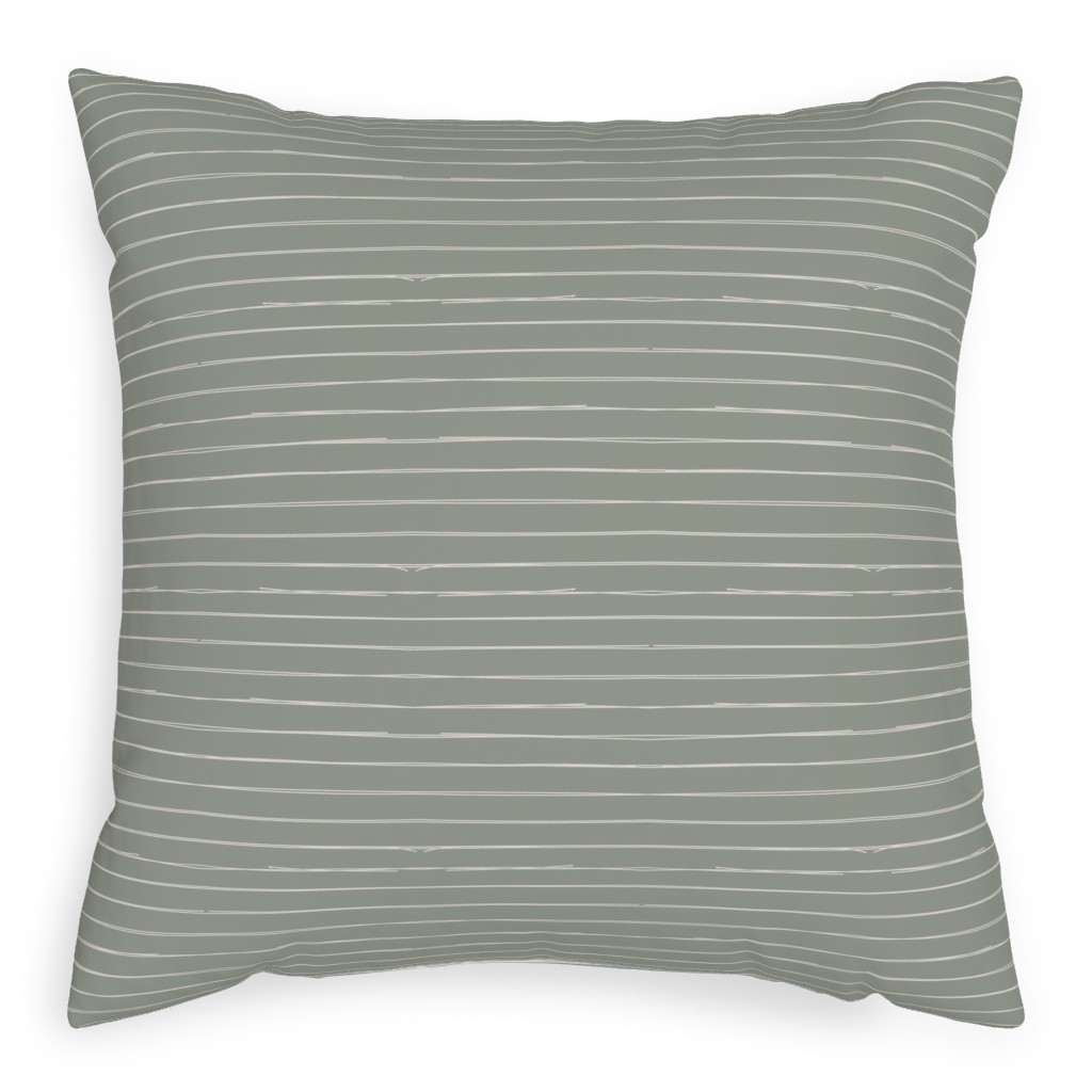 Bone Stripes Pillow, Woven, Beige, 20x20, Single Sided, Green, Light Gray