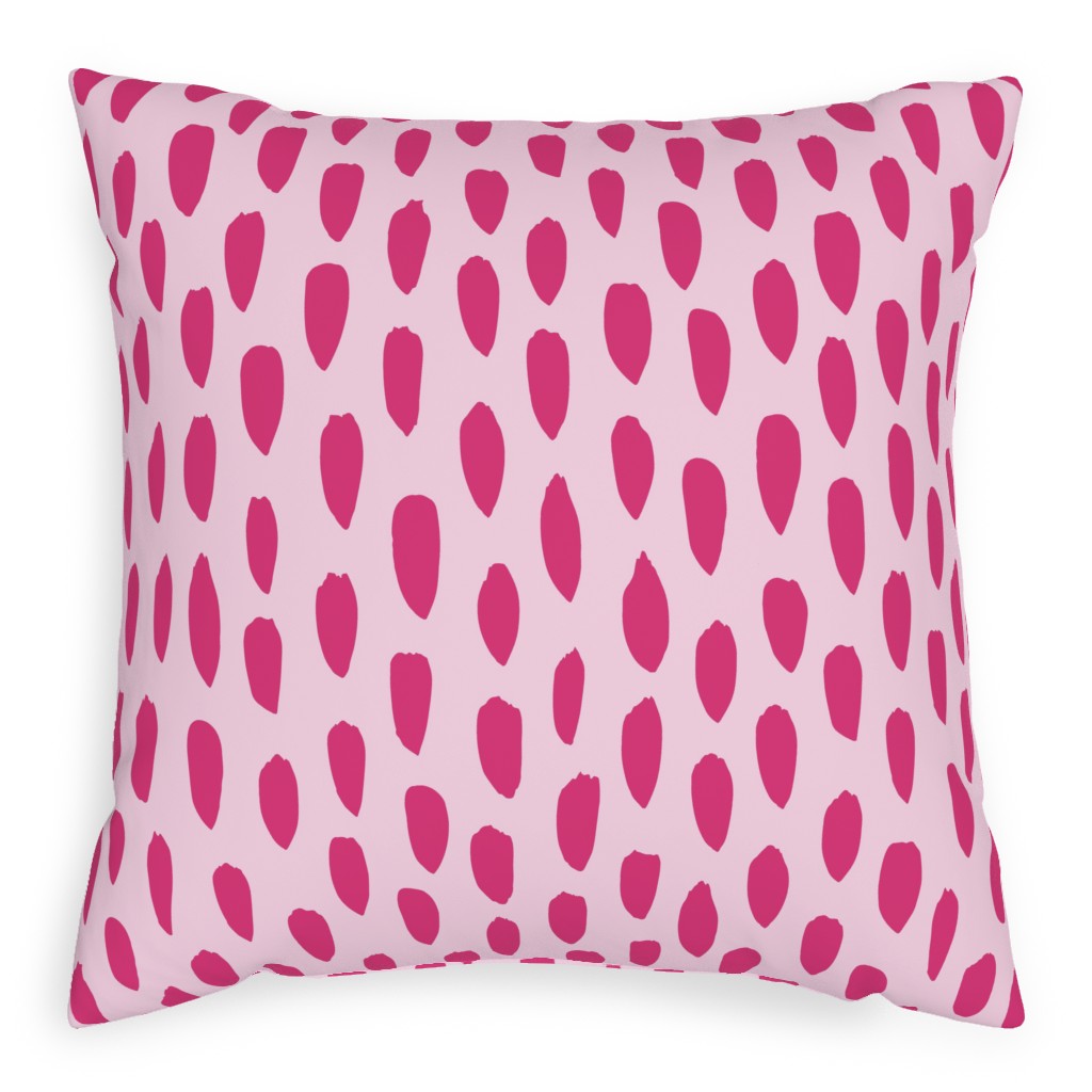 Brushstrokes - Fuchsia and Light Pink Pillow, Woven, Beige, 20x20, Single Sided, Pink