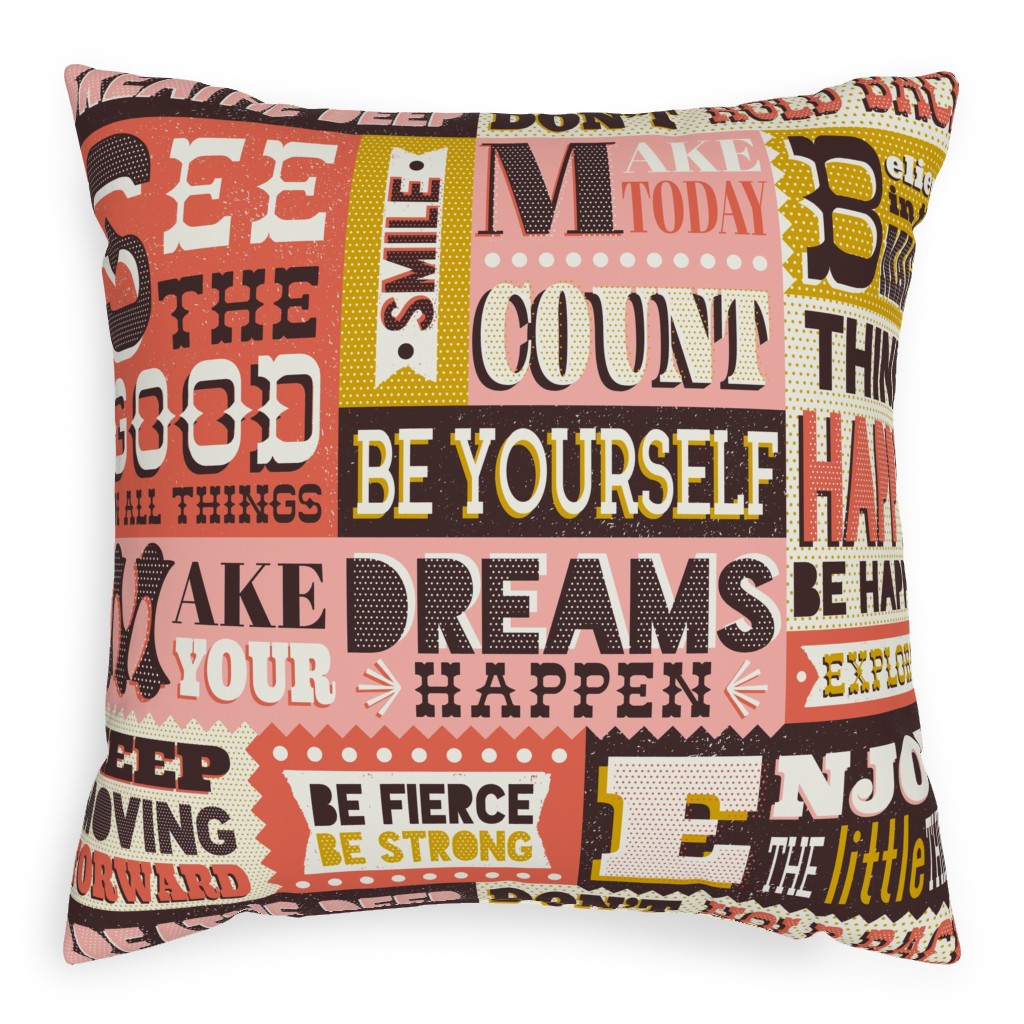 You Inspire Me - Multi Pillow, Woven, Beige, 20x20, Single Sided, Multicolor