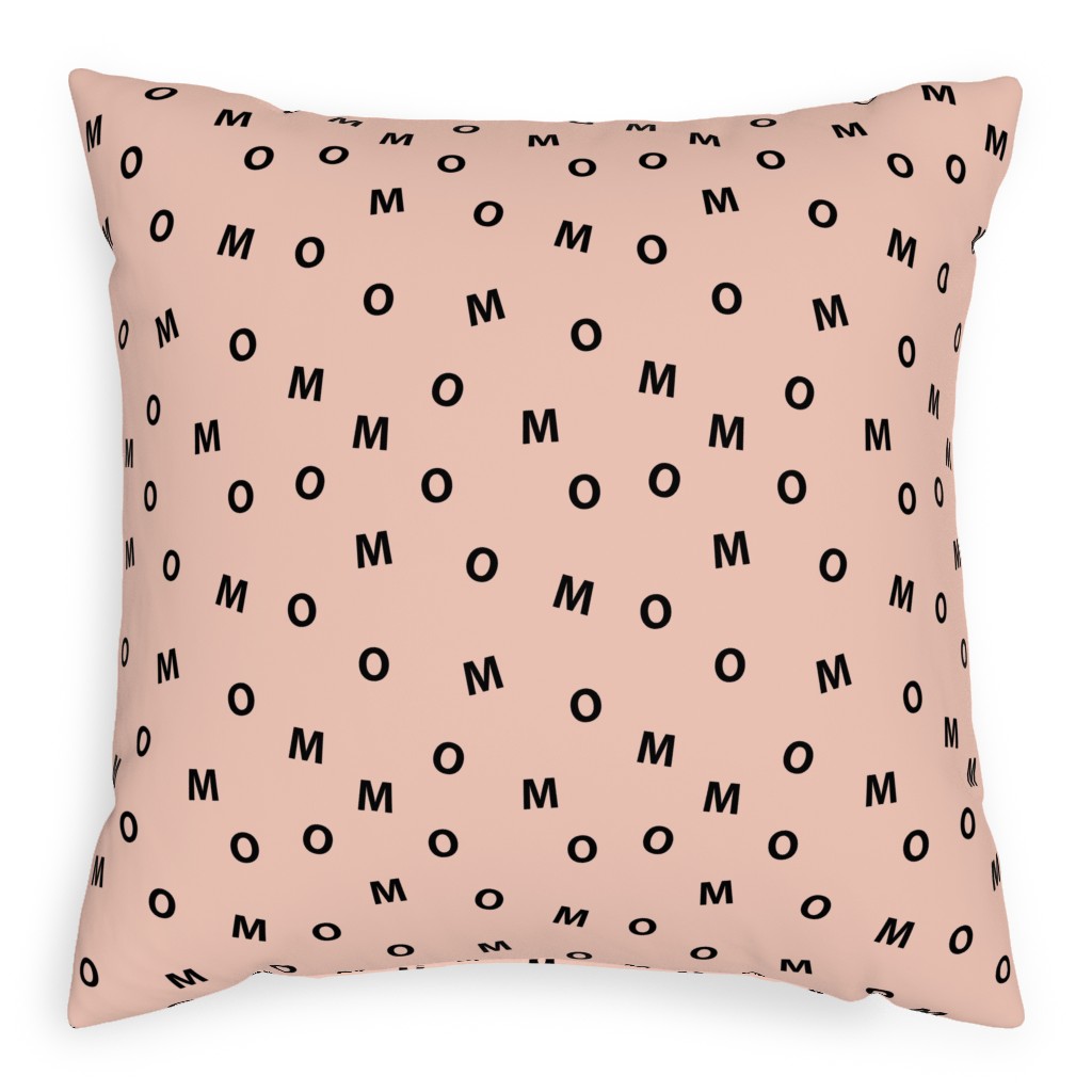 Sweet Mom Typography - Pale Nude Pillow, Woven, Beige, 20x20, Single Sided, Pink, Bright Pink