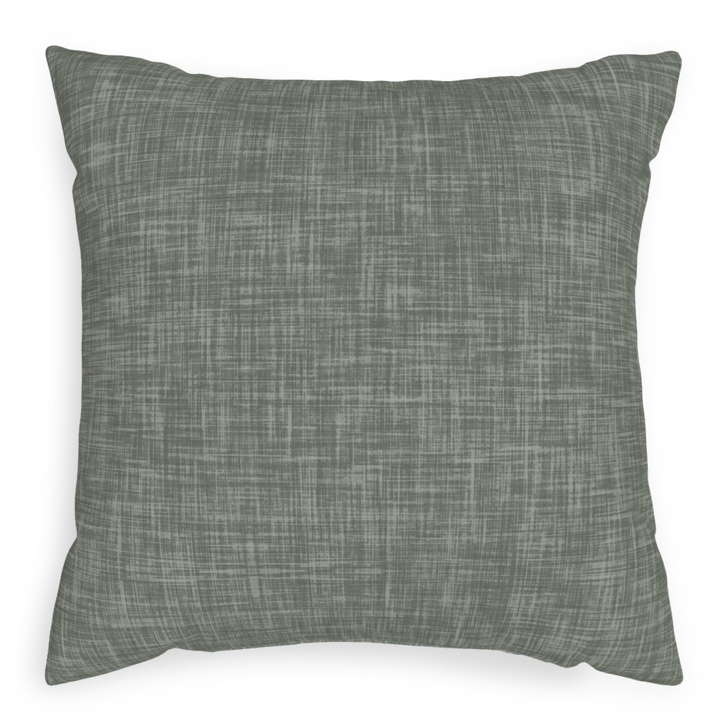 Vintage Linen Pillow, Woven, Beige, 20x20, Single Sided, Green, Tidal Wave