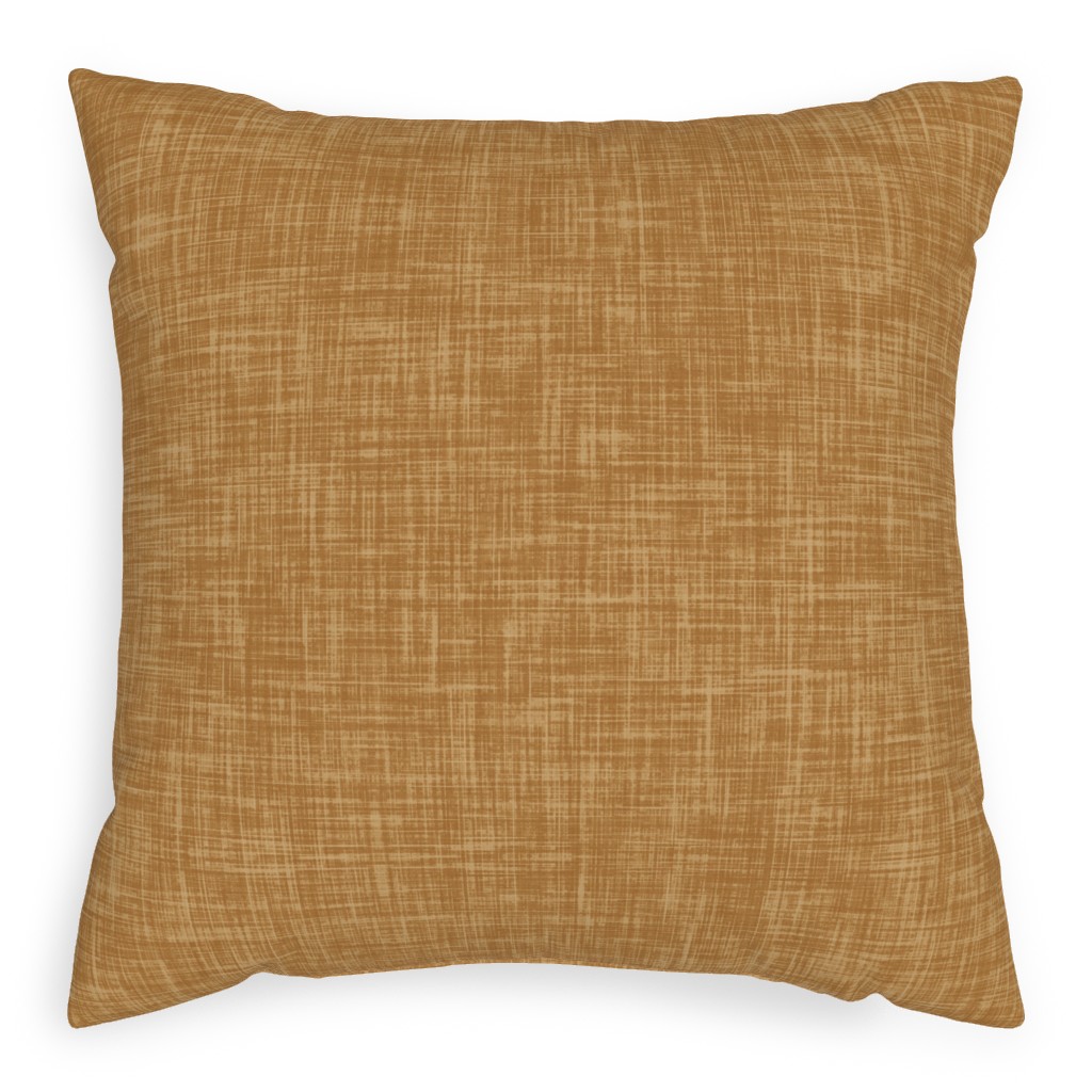 Vintage Linen Pillow, Woven, Beige, 20x20, Single Sided, Brown, Nutmeg