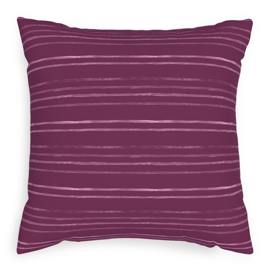 Take Flight Stripe - Rasberry Pillow, Woven, Beige, 20x20, Single Sided, Purple