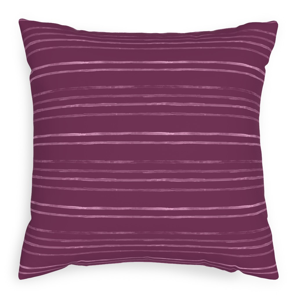 Take Flight Stripe - Rasberry Pillow, Woven, Beige, 20x20, Single Sided, Purple, Purple