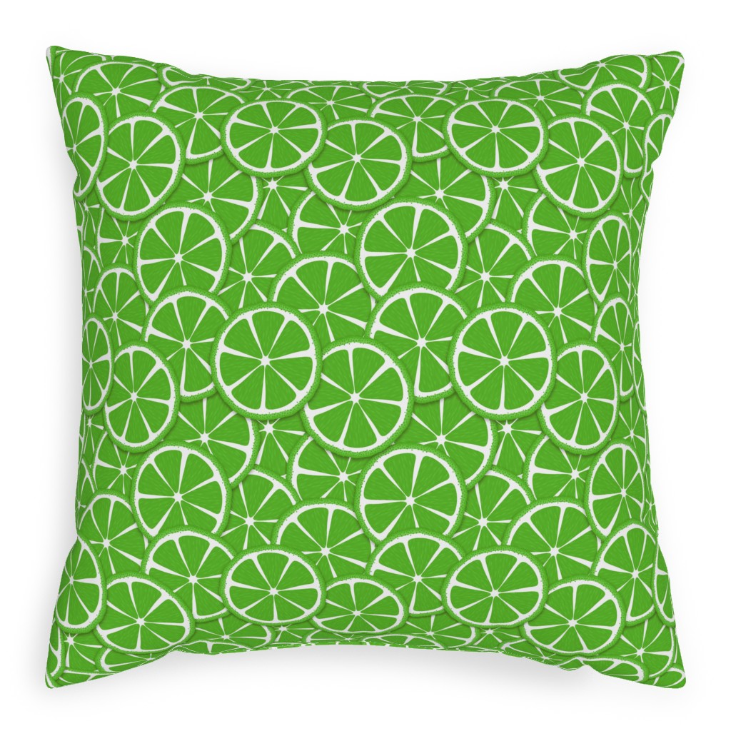 Limes and Lemons Pillow, Woven, Beige, 20x20, Single Sided, Green, Spring