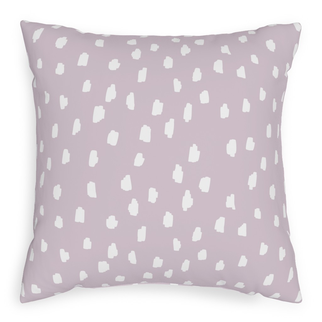 Scattered Marks - White on Lilac Pillow, Woven, Beige, 20x20, Single Sided, Purple