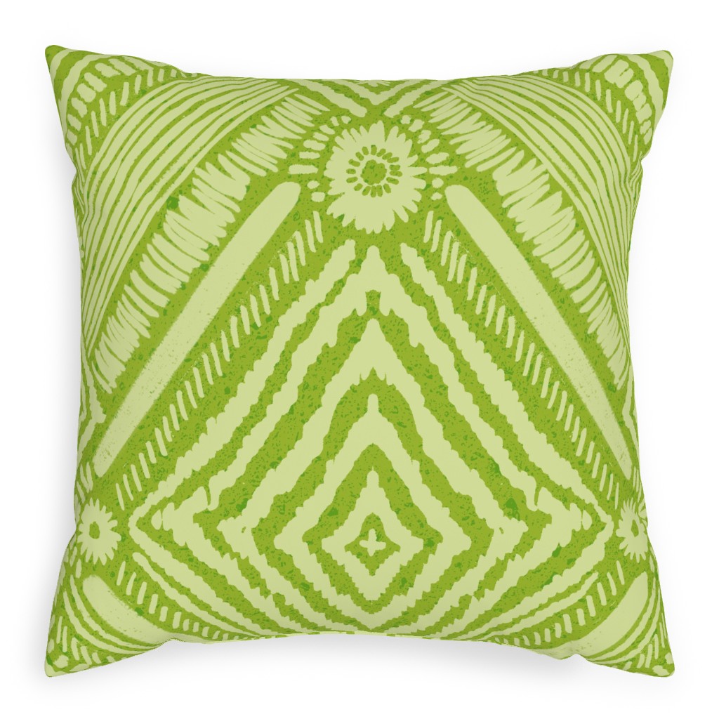 Textural Diamonds - Green Pillow, Woven, Beige, 20x20, Single Sided, Green, Classic Green