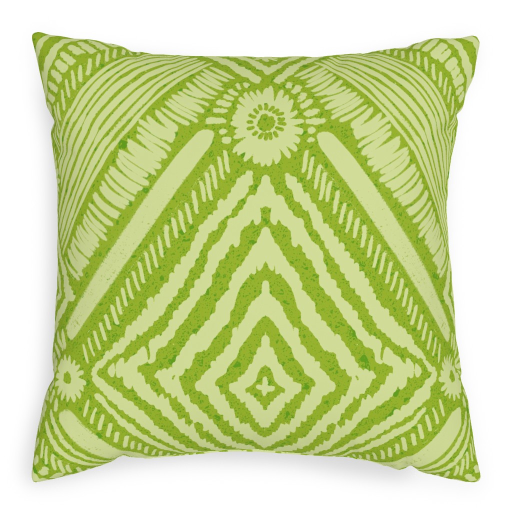 Textural Diamonds - Green Pillow, Woven, Beige, 20x20, Single Sided, Green