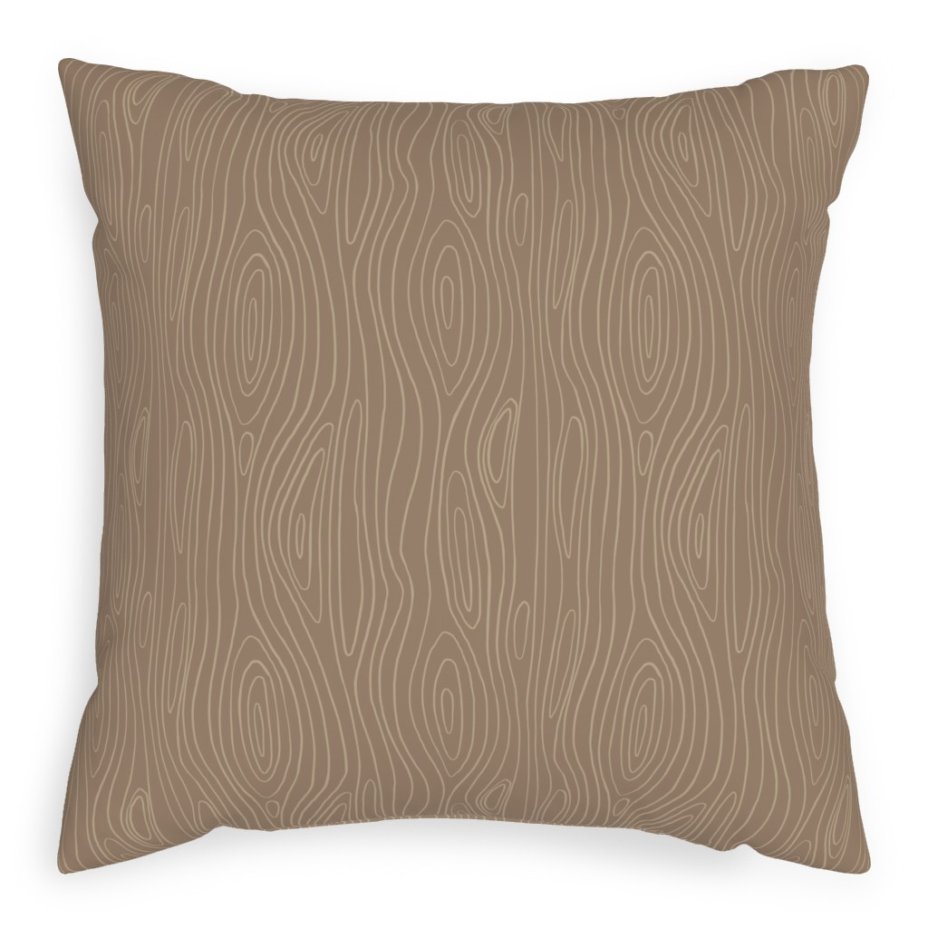 Wood Grain Pillow, Woven, Beige, 20x20, Single Sided, Brown