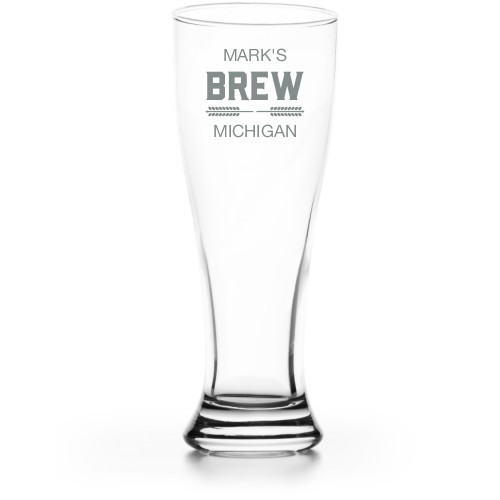 Brew Banner Pilsner Glass, Glass, Pilsner Glass Double Side, None, White