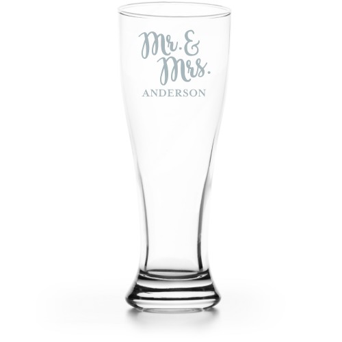 Mr And Mrs Pilsner Glass, Glass, Pilsner Glass Single Side, None, White