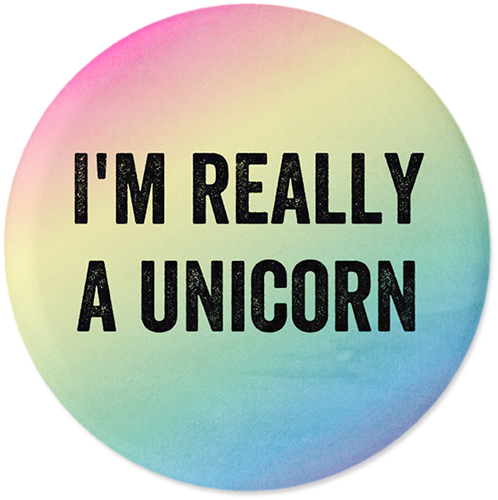 Emoji Ombre Rainbow Pins, Large Circle, Pink, blush