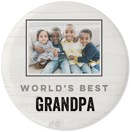 World's Best Pins, Large Circle, White, white