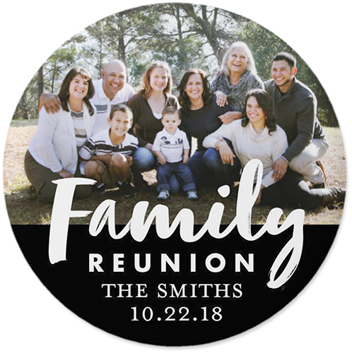 Family Love Pins, Large Circle, Black, black