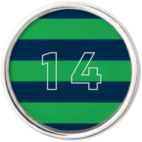 Active Stripe Metal Pins, Small Circle, Green