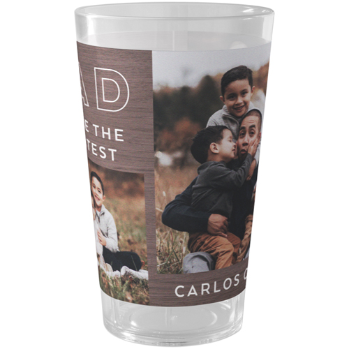 Dad Outlined Outdoor Pint Glass, Brown
