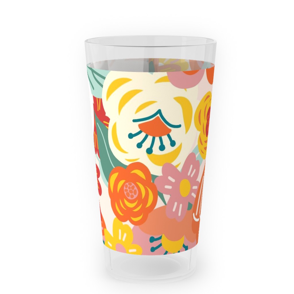 Liberty Florals Outdoor Pint Glass, Multicolor