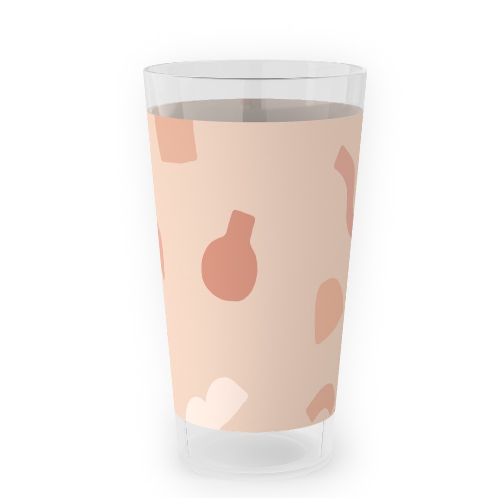 Organic Cut Shapes - Pink Clay Outdoor Pint Glass, Pink