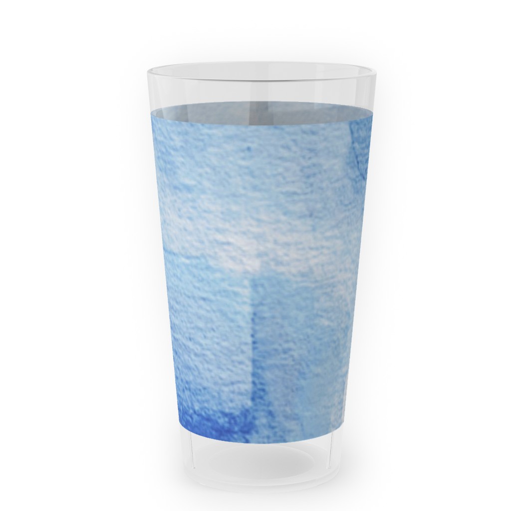 Watercolor Rorscharch - Blue Outdoor Pint Glass, Blue