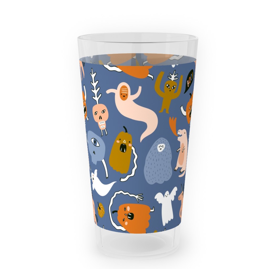 Monsters Pattern - Multi Outdoor Pint Glass, Multicolor