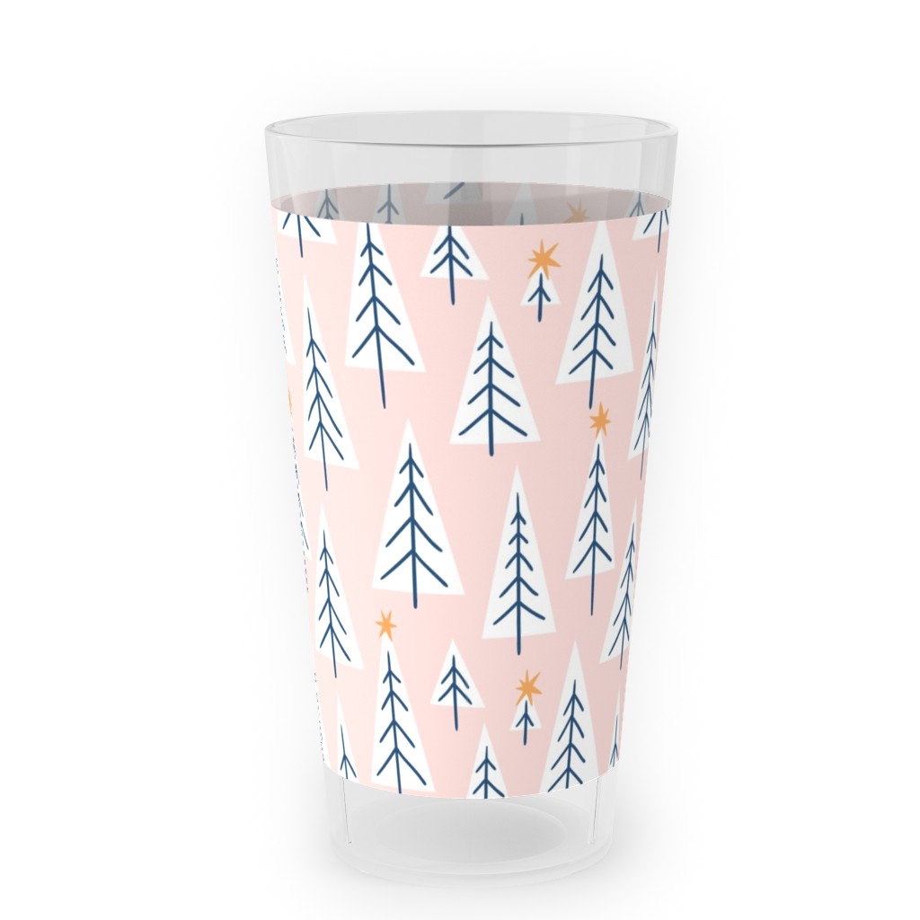 Christmas Forest - Pink Outdoor Pint Glass, Pink