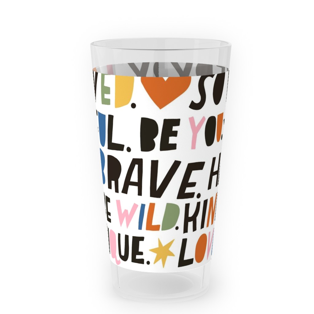 Sweet Words - Multi Outdoor Pint Glass, Multicolor