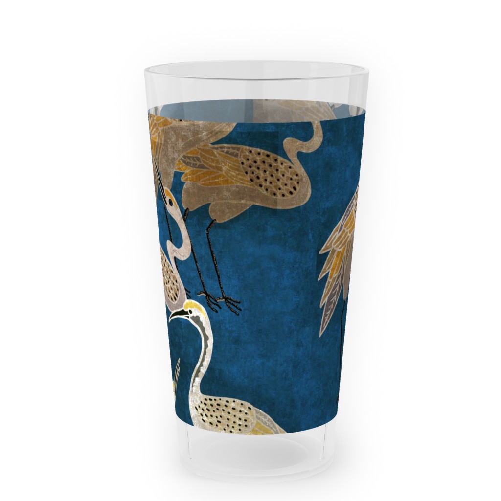 Deco Cranes - Sapphire Outdoor Pint Glass, Blue