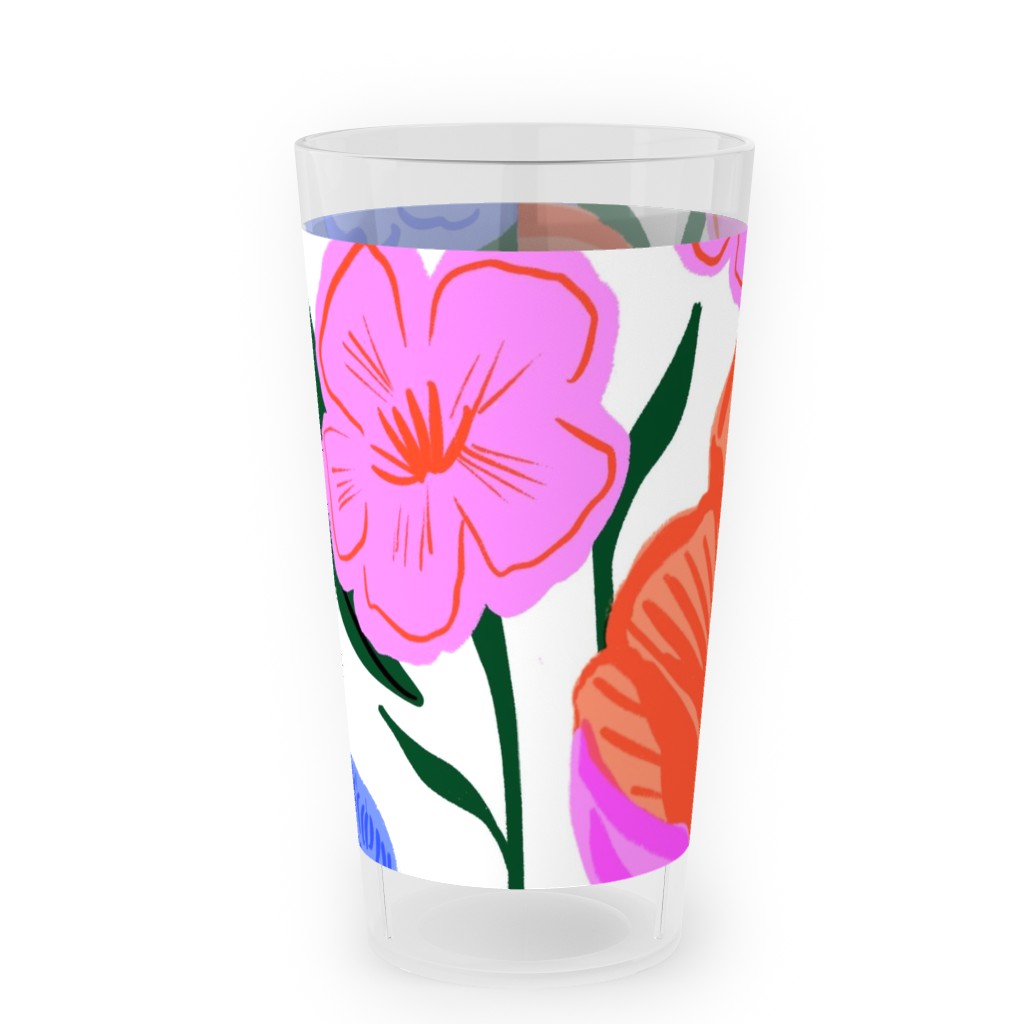 Garden Floral - Brights Outdoor Pint Glass, Multicolor