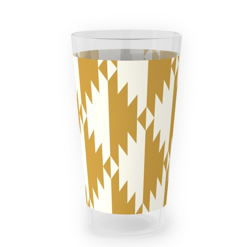 Tribal - Gold Outdoor Pint Glass, Yellow