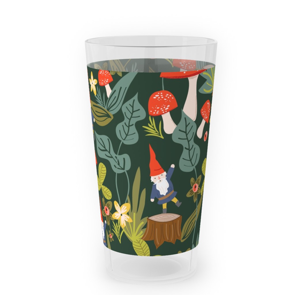 Woodland Gnomes - Green Outdoor Pint Glass, Green