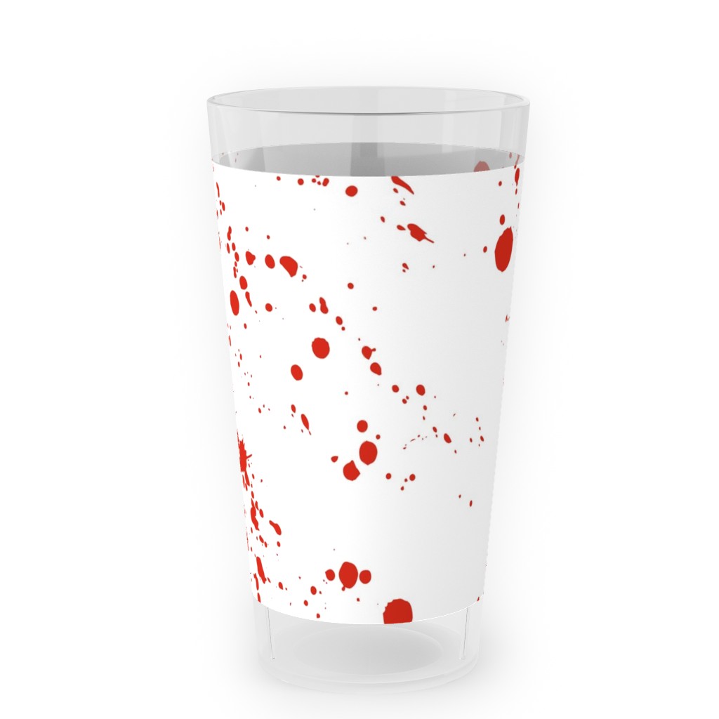 Blood Splatter Outdoor Pint Glass, Red