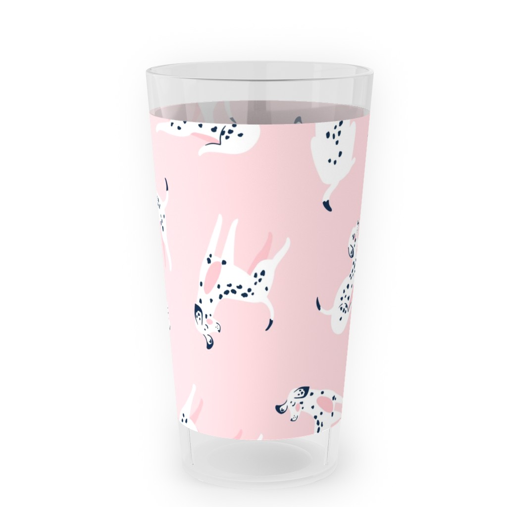 Funny Dalmatian - Pink Outdoor Pint Glass, Pink