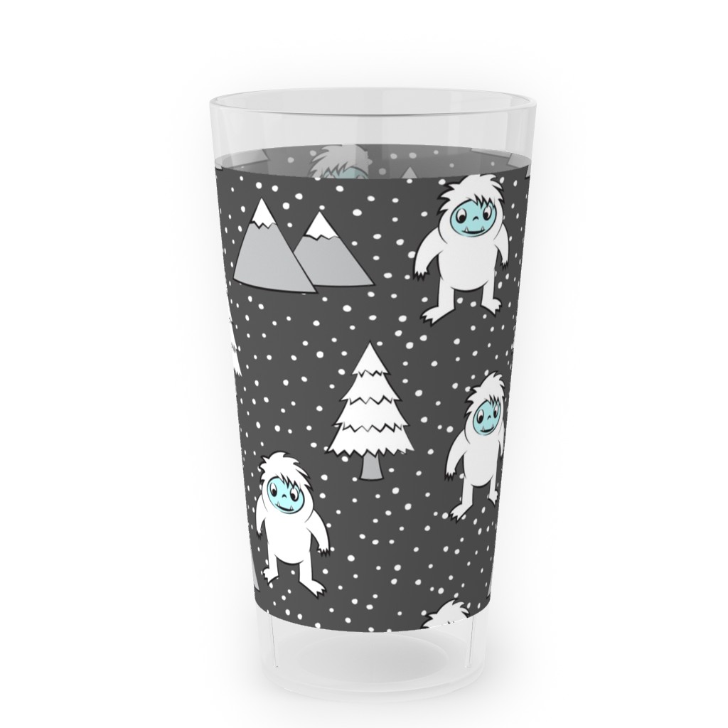 Yetti Tree Mountains - Gray Outdoor Pint Glass, Gray