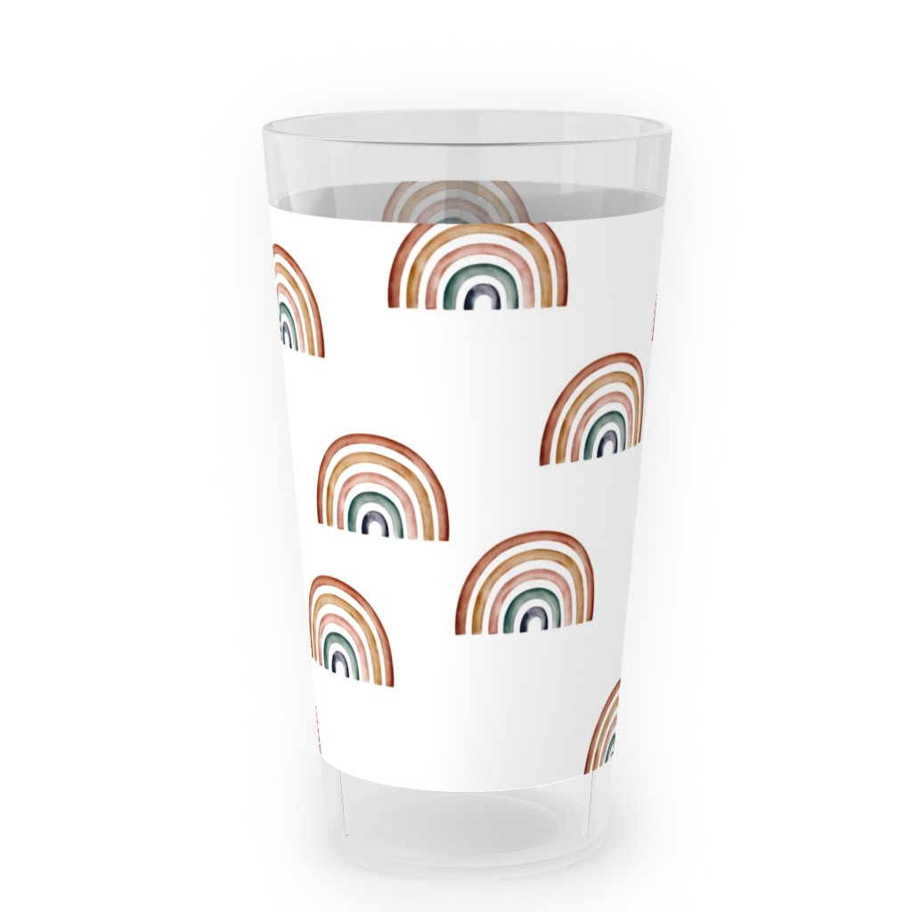 Scattered Rainbows - Multi Outdoor Pint Glass, White