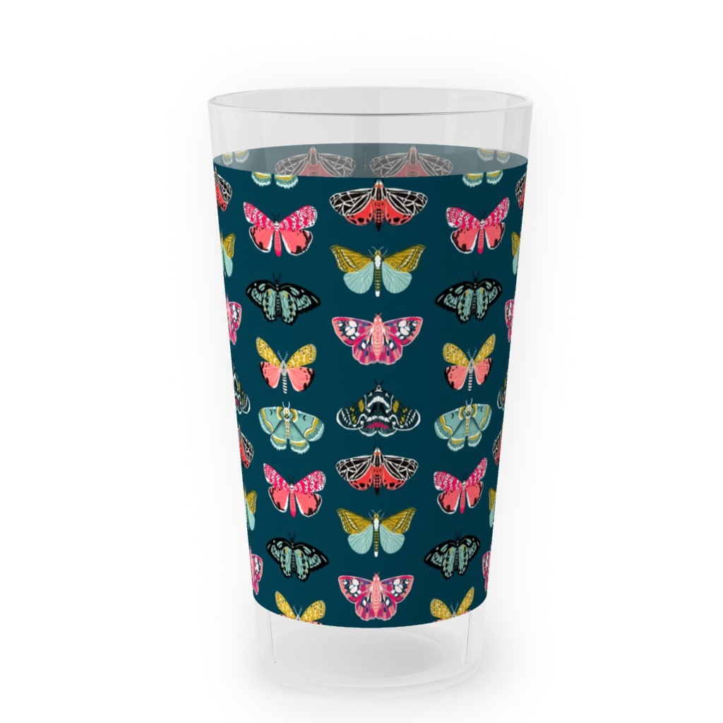 Moths - Dark Outdoor Pint Glass, Multicolor