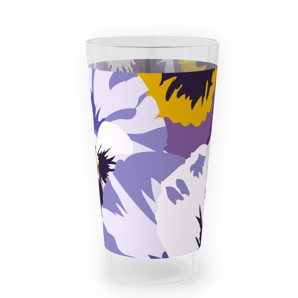 Pansy By Numbers - Purple Outdoor Pint Glass, Purple